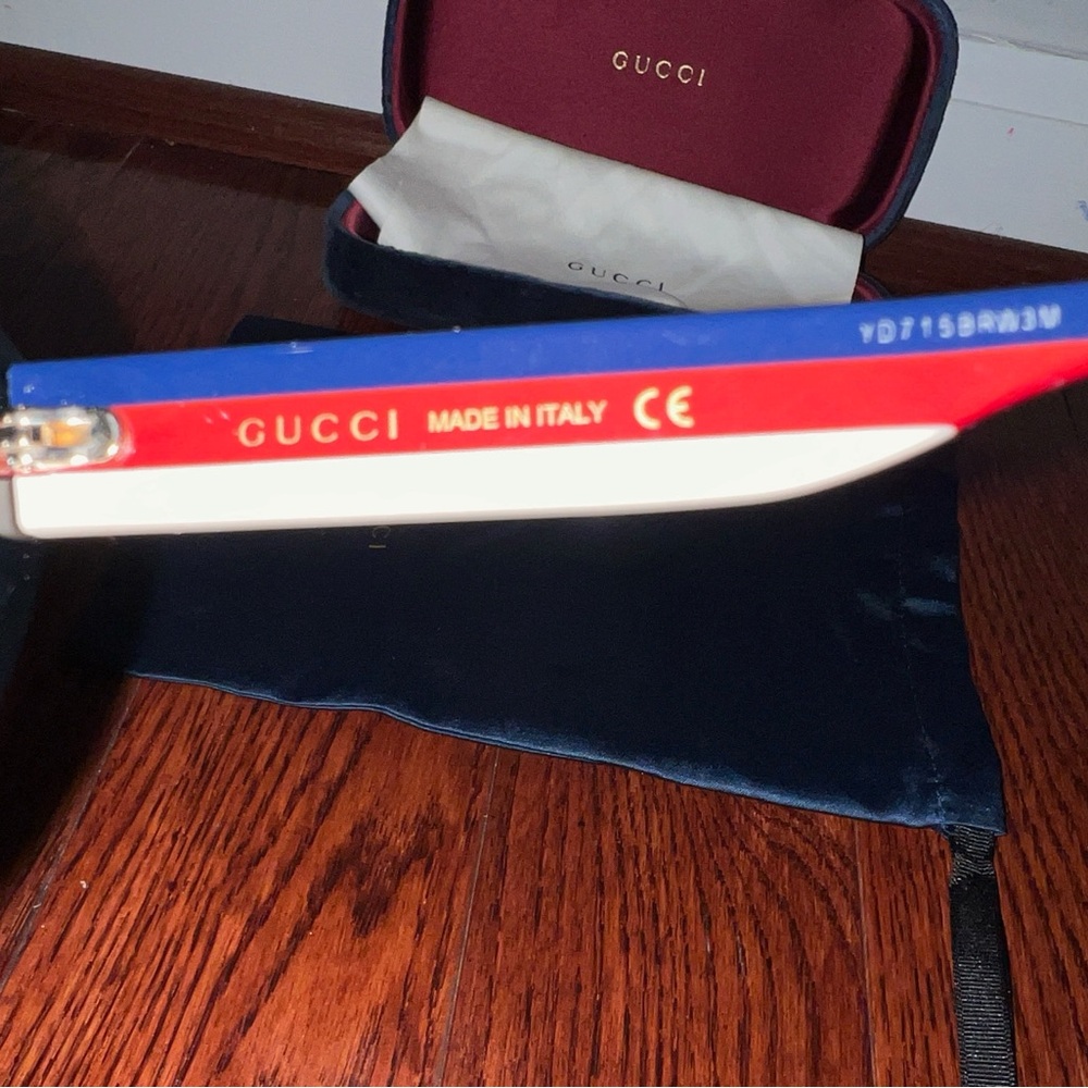 Gucci Tricolor Sunglasses with Red, Blue, and White - Picture 4 of 7